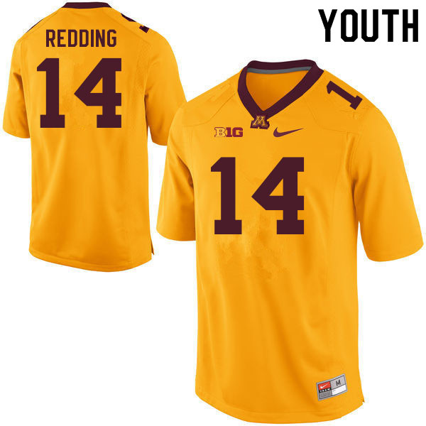 Youth #14 Evan Redding Minnesota Golden Gophers College Football Jerseys Sale-Gold